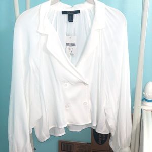 Cropped Doubled-breasted white blouse